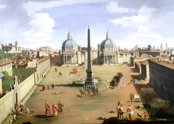 Ansicht der Piazza del Popolo in Rom
